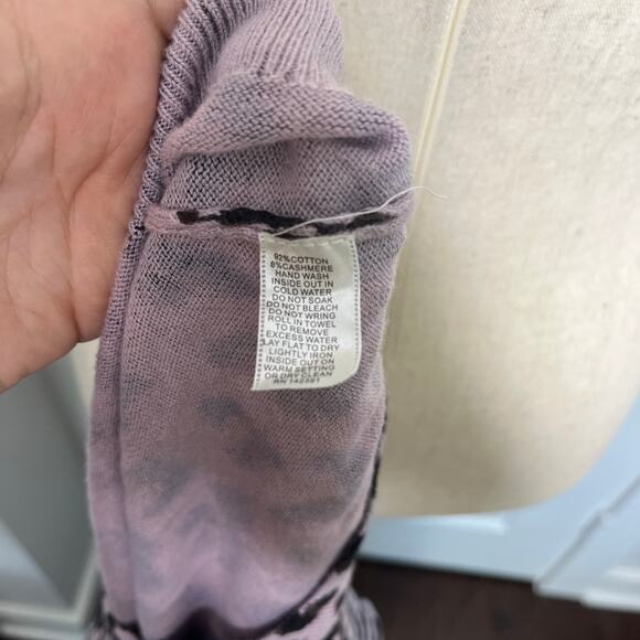 Project Women's Sweater Size Medium Purple Black Cashmere Cotton - Picture 9 of 10